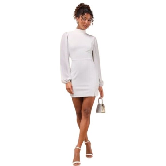 NEW Lulus Exceptionally Flirty White Long‎ Sleeve Backless Mini Dress Size XS - Picture 13 of 13